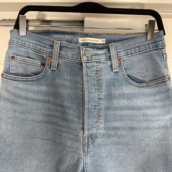 Levi's Ribcage Straight Ankle Hidden Button Fly Jeans 29 - Picture 9 of 16